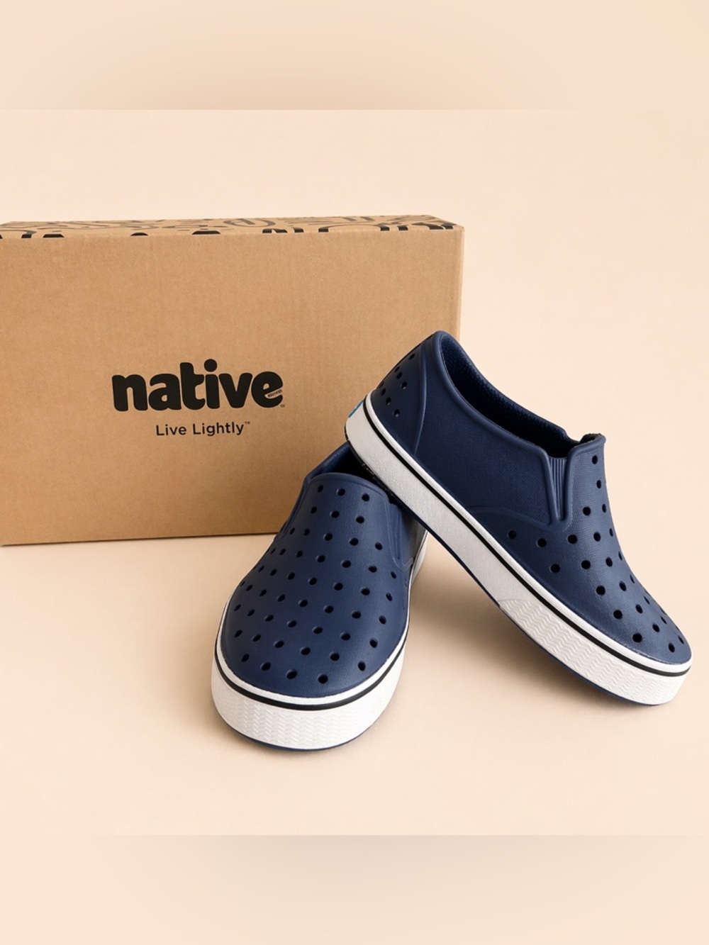 Native Shoes c11 Miles Slip-On in ‘Regatta Blue’ / Navy and White / Youth Boys